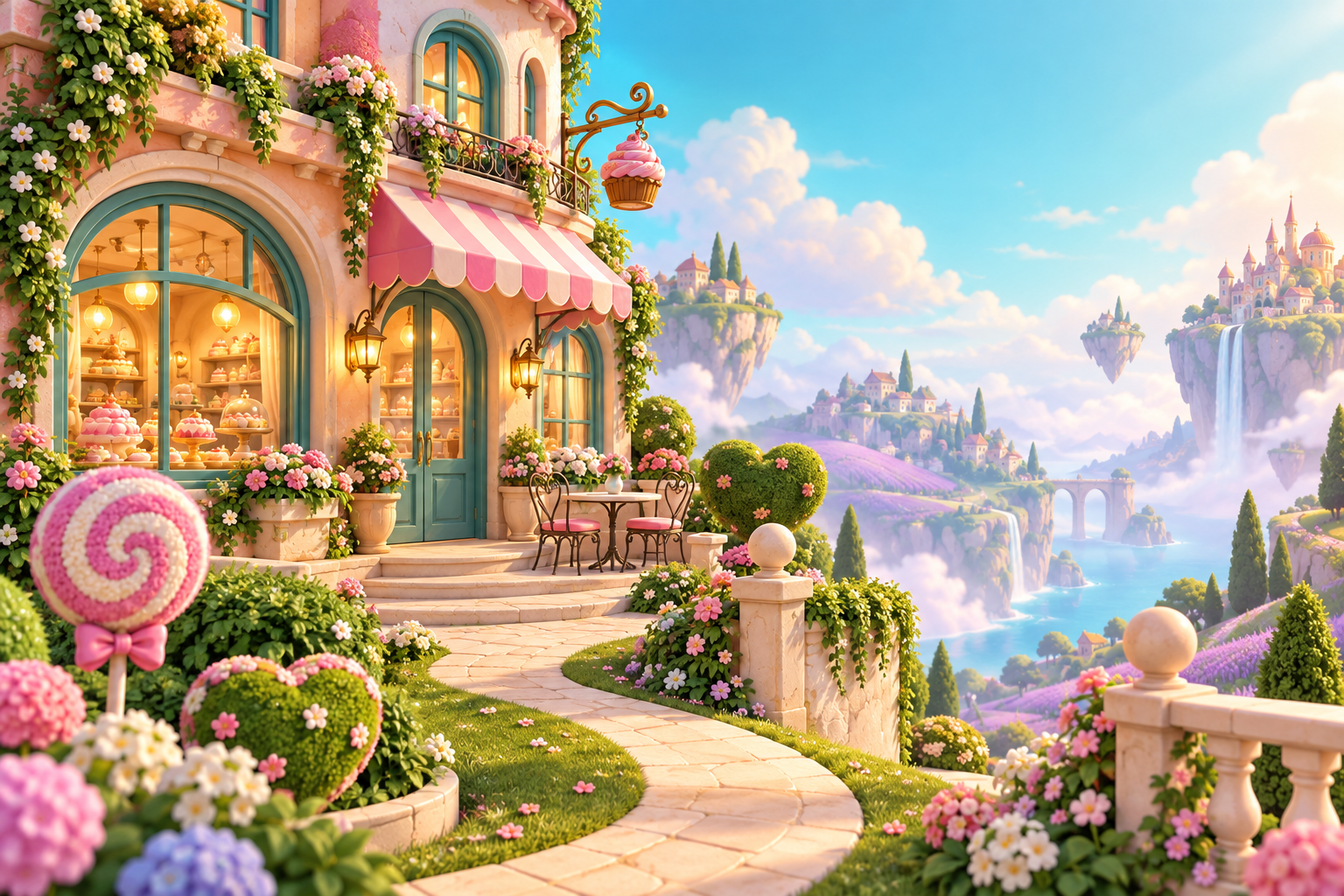 The cheerful Sugarbell bakery world
